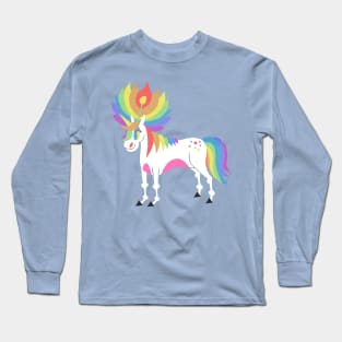 Rainbow Petal Unicorn Long Sleeve T-Shirt